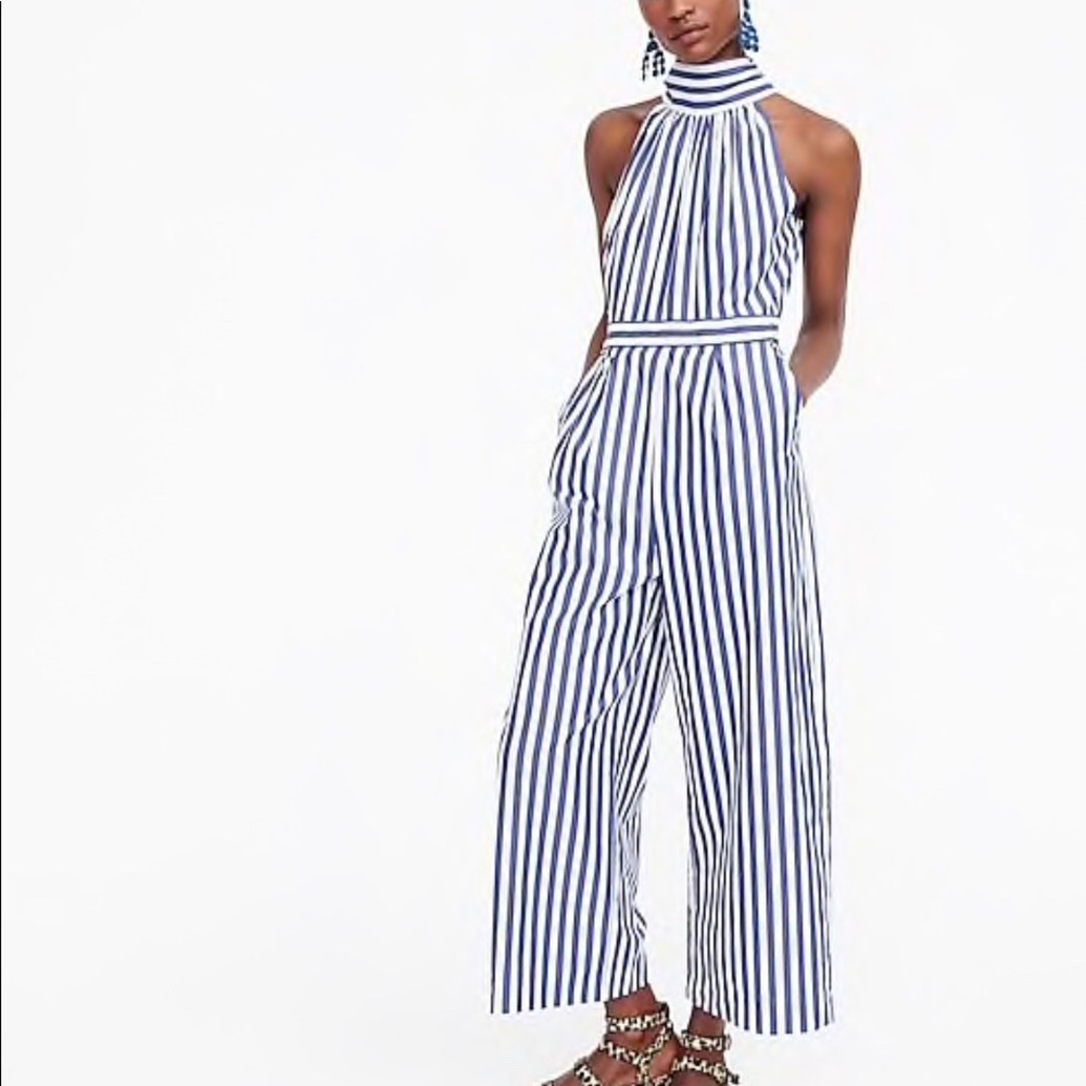 J Crew Striped Halter Jumpsuit